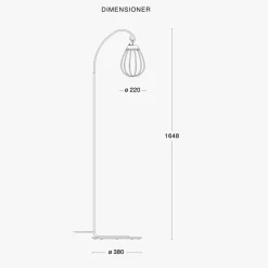 Örsjö Interiørlamper Gulv<Hobo gulvlampe - Rå messing/Hvit