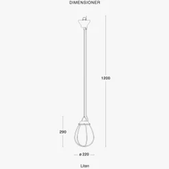Örsjö Kjøkkenbelysning Tak|Takpendler<Hobo takpendel 22 cm - Rå messing/Hvit