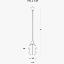 Örsjö Kjøkkenbelysning Tak|Takpendler<Hobo takpendel 28 cm - Rå messing/Hvit