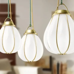 Örsjö Kjøkkenbelysning Tak|Takpendler<Hobo takpendel 28 cm - Rå messing/Hvit