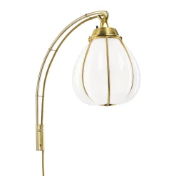 Örsjö Interiørlamper<Hobo vegglampe - Rå messing/Hvit