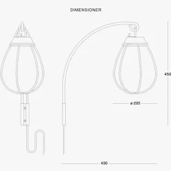 Örsjö Interiørlamper<Hobo vegglampe - Rå messing/Hvit