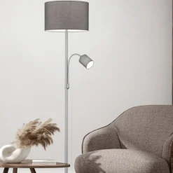 Trio Lighting Interiørlamper Gulv|Leselamper Gulv<Hotel gulvlampe - Nikkel/grå