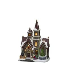 Konstsmide Juledekorasjon<Hus med roterende juletre og musikk LED