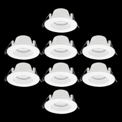 Norlux Lightup-Pris<Icarus lavtbyggende downlight Isosafe 7W RA95 2700K 68-83 mm dimbar 8 pakning -