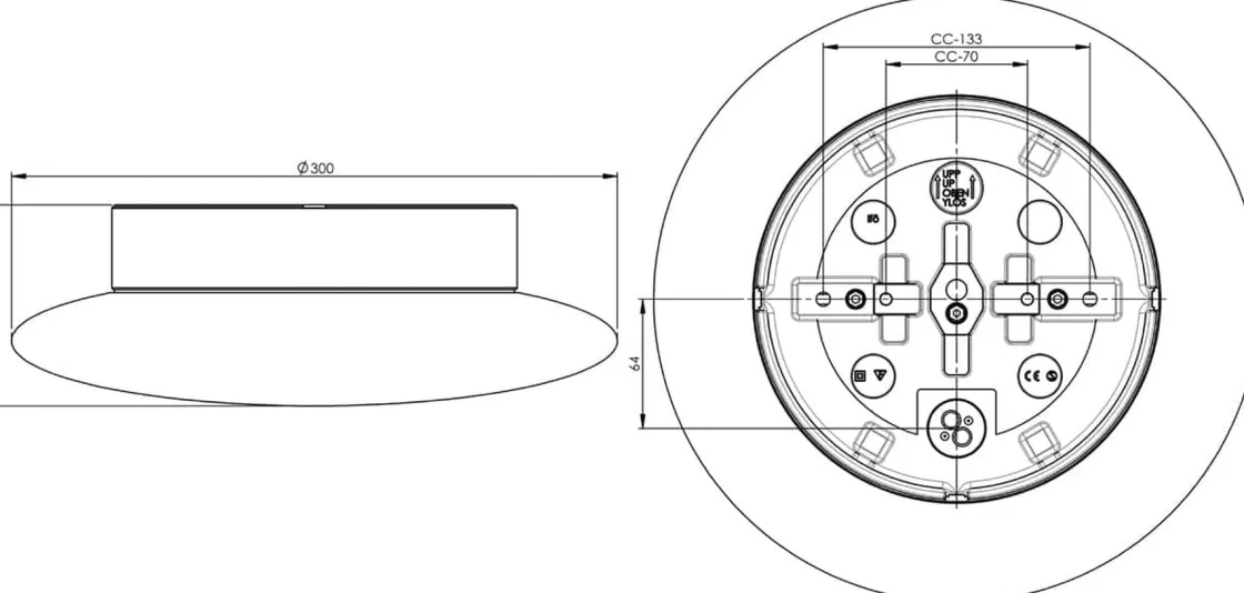 Ifø Electric Baderomsbelysning Tak|Baderomsbelysning Vegg<Ifø Cairo Medium 30cm 12W LED 3000K tak-/vegglampe - Dimbar