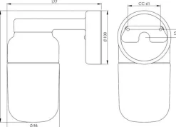 Ifø Electric Utelamper - Veggskjold / Plafond|Baderomsbelysning Vegg<Ifø Ohm 100/210 vegglampe IP44