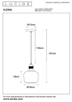 Lucide Kjøkkenbelysning Tak|Takpendler<Ilona takpendel 18 cm