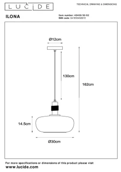Lucide Kjøkkenbelysning Tak|Takpendler<Ilona takpendel 30 cm
