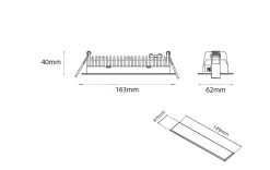 Sg Armaturen As Lightup-Pris<Inspire R 150 innfelt downlight 4 lys 8W RA98 2700K dimbar