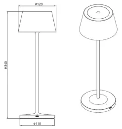 NorDesign Oppladbare Bordlamper<Iris oppladbar bordlampe 1,9W 2300K IP54