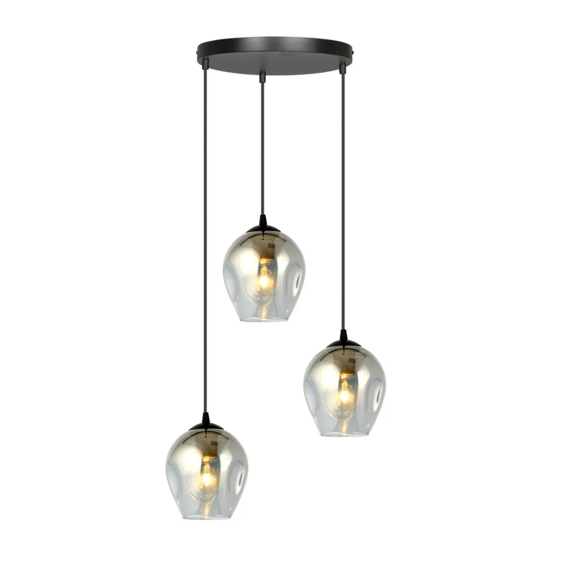 Emibig Kjøkkenbelysning Tak|Takpendler<Istar rondell takpendel 3 lys - Svart/Røykfarget