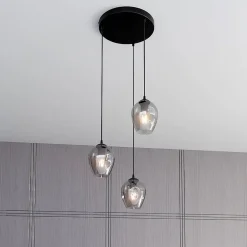 Emibig Kjøkkenbelysning Tak|Takpendler<Istar rondell takpendel 3 lys - Svart/Røykfarget