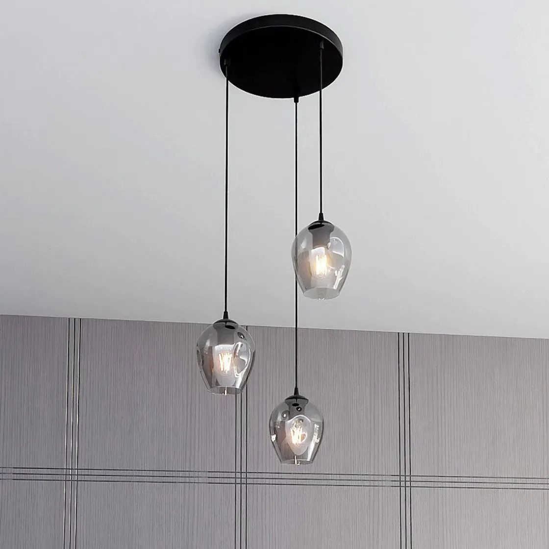 Emibig Kjøkkenbelysning Tak|Takpendler<Istar rondell takpendel 3 lys - Svart/Røykfarget