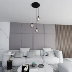 Emibig Kjøkkenbelysning Tak|Takpendler<Istar rondell takpendel 3 lys - Svart/Røykfarget