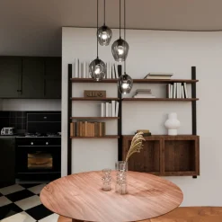 Emibig Kjøkkenbelysning Tak|Takpendler<Istar rondell takpendel 4 lys - Svart/Røykfarget