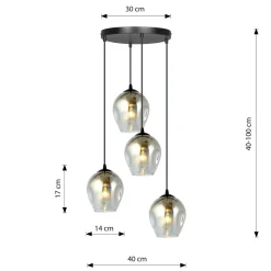 Emibig Kjøkkenbelysning Tak|Takpendler<Istar rondell takpendel 4 lys - Svart/Røykfarget