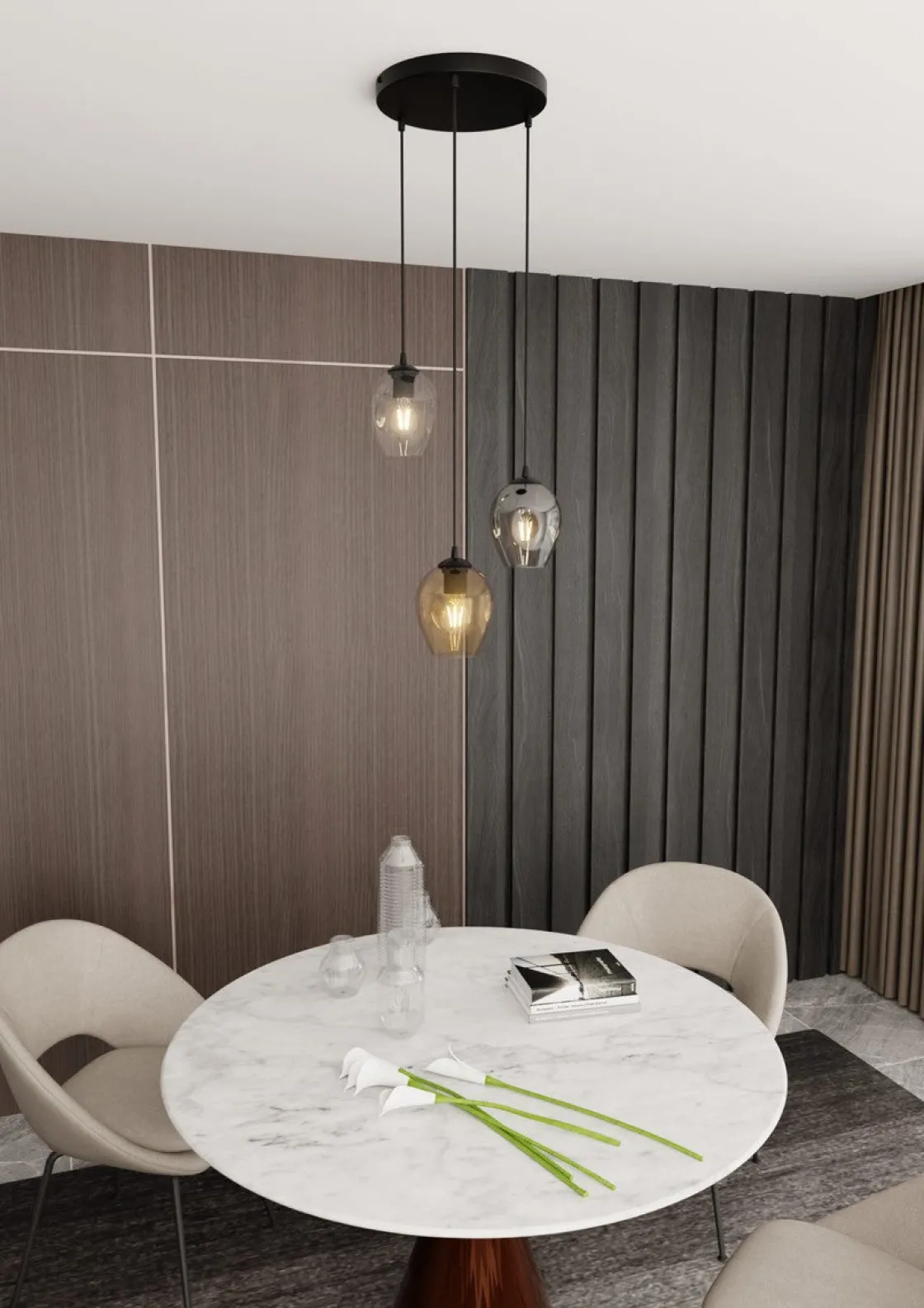 Emibig Kjøkkenbelysning Tak|Takpendler<Istar rondell takpendel 3 lys - Svart/Multifarget