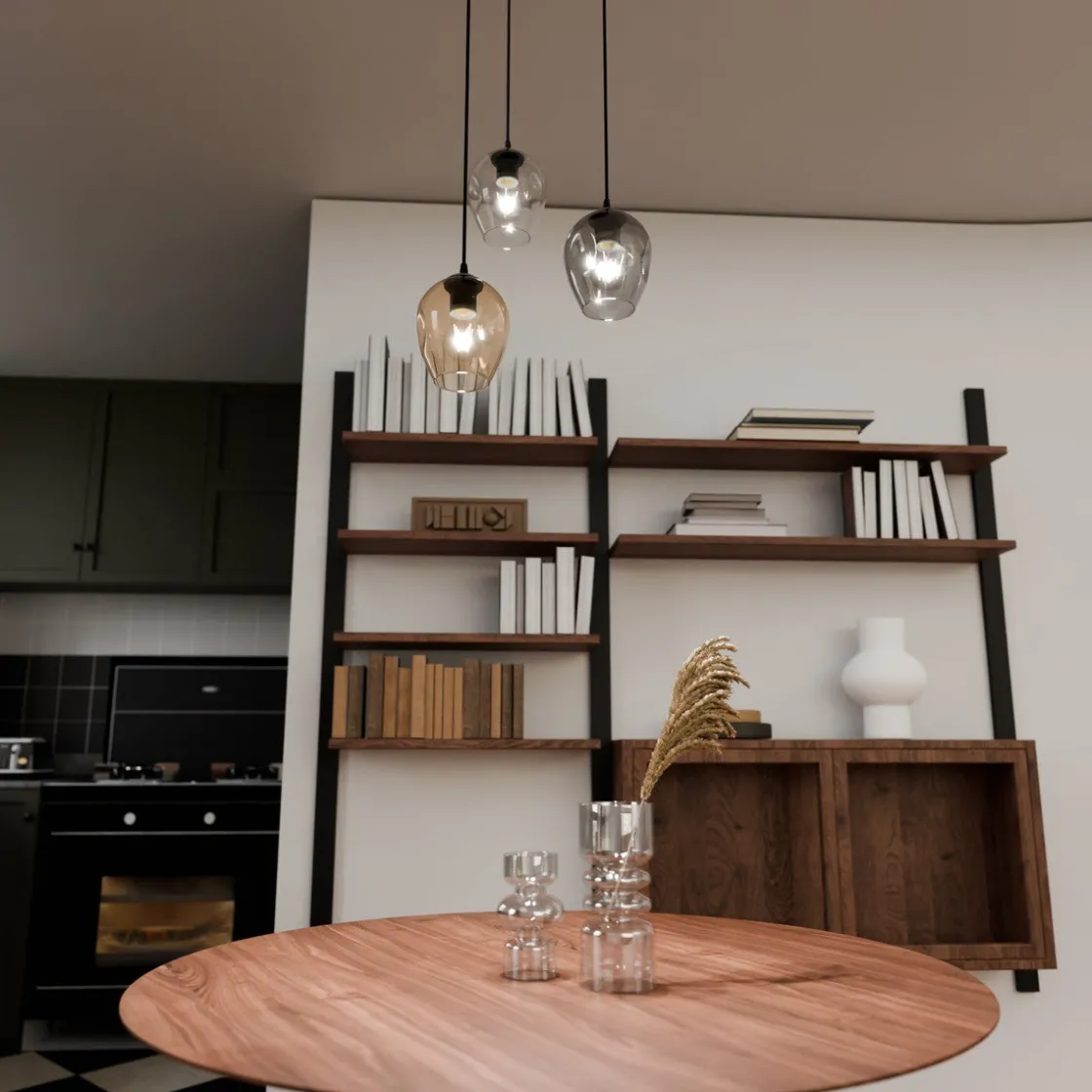 Emibig Kjøkkenbelysning Tak|Takpendler<Istar rondell takpendel 3 lys - Svart/Multifarget