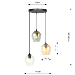 Emibig Kjøkkenbelysning Tak|Takpendler<Istar rondell takpendel 3 lys - Svart/Multifarget