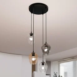 Emibig Kjøkkenbelysning Tak|Takpendler<Istar rondell takpendel 4 lys - Svart/Multifarget