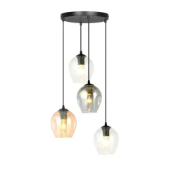 Emibig Kjøkkenbelysning Tak|Takpendler<Istar rondell takpendel 4 lys - Svart/Multifarget