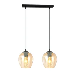 Emibig Kjøkkenbelysning Tak|Takpendler<Istar takpendel 2 lys - Svart/Amberfarget
