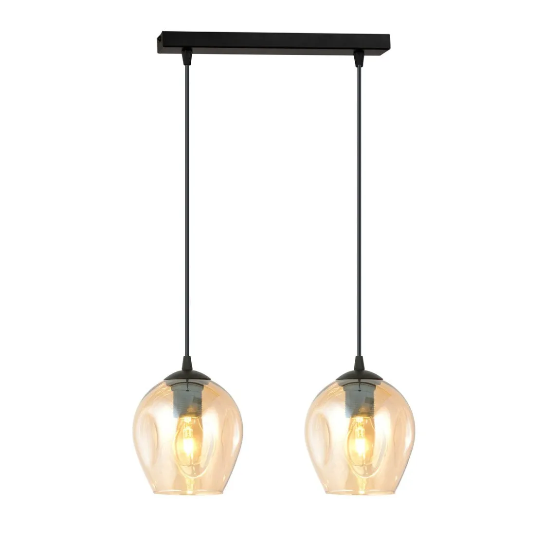 Emibig Kjøkkenbelysning Tak|Takpendler<Istar takpendel 2 lys - Svart/Amberfarget