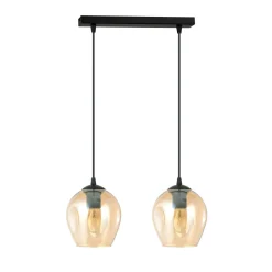 Emibig Kjøkkenbelysning Tak|Takpendler<Istar takpendel 2 lys - Svart/Amberfarget