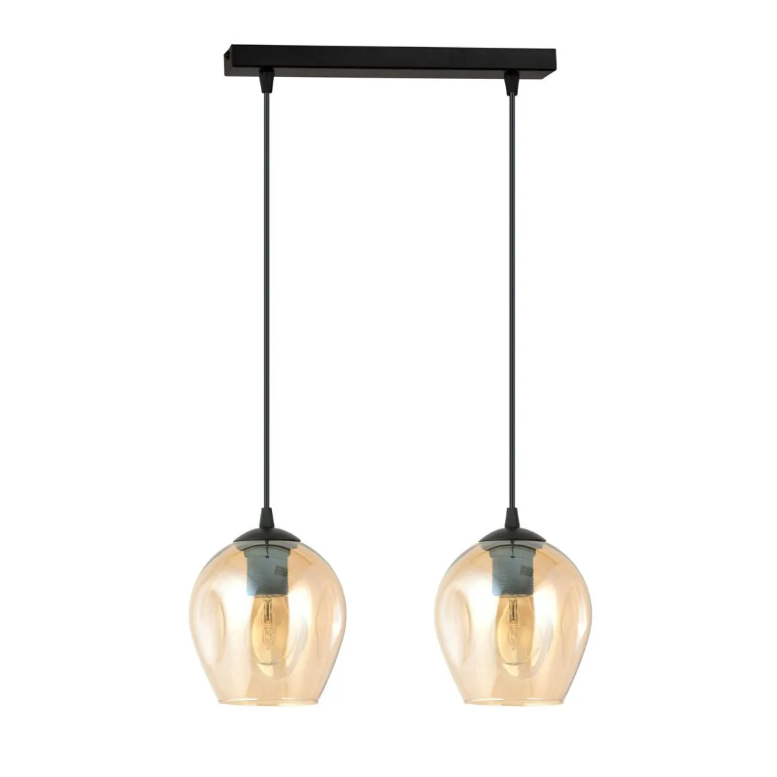 Emibig Kjøkkenbelysning Tak|Takpendler<Istar takpendel 2 lys - Svart/Amberfarget
