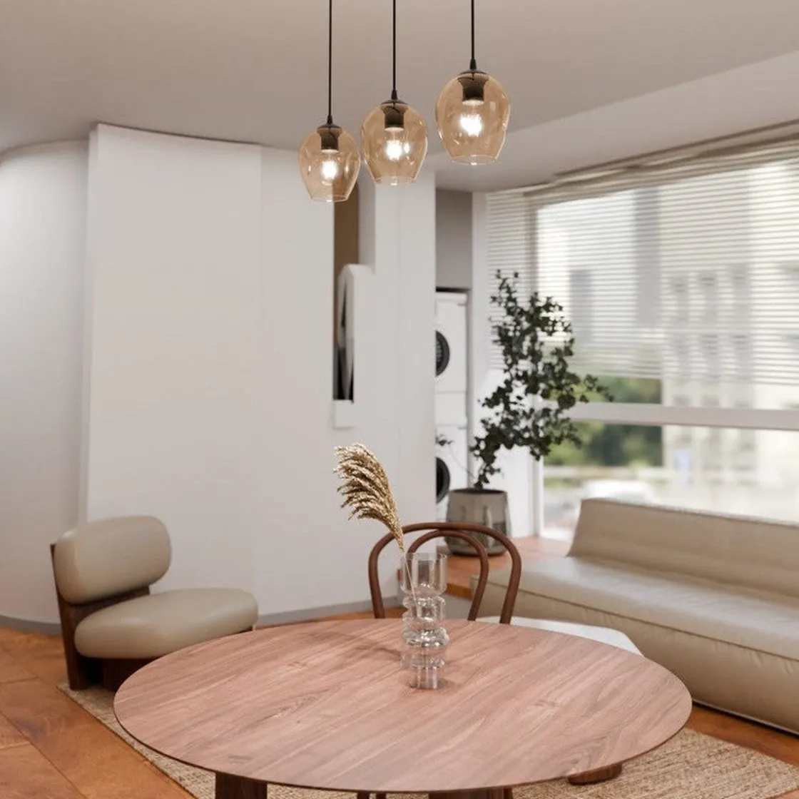 Emibig Kjøkkenbelysning Tak|Takpendler<Istar takpendel 3 lys - Svart/Amberfarget