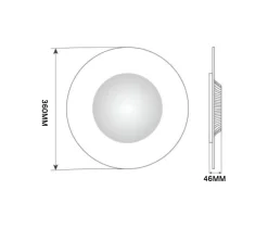 NorDesign Kjøkkenbelysning Tak|Taklamper / Takplafonder<Jade vegg/taklampe 18W dimbar - Hvit