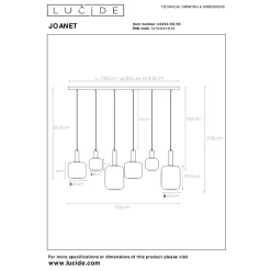 Lucide Kjøkkenbelysning Tak|Takpendler<Joanet takpendel skinne 6 lys