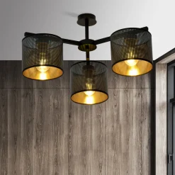 Emibig Kjøkkenbelysning Tak|Taklamper / Takplafonder<Jordan taklampe 55 cm 3-lys - Svart/Gullfarget