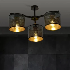 Emibig Kjøkkenbelysning Tak|Taklamper / Takplafonder<Jordan taklampe 55 cm 3-lys - Svart/Gullfarget