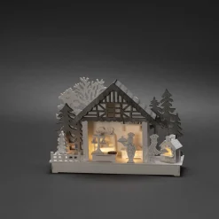 Konstsmide Juledekorasjon|Julebyer<Juleby med baker - /grå