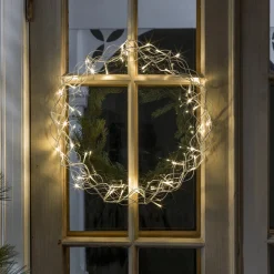 Konstsmide Julekranser Inne|Juledekorasjon<Julekrans med lys 45 cm varmhvit led - Sølv