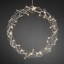 Konstsmide Julekranser Inne|Juledekorasjon<Julekrans med lys 45 cm varmhvit led - Sølv