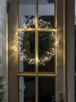 Konstsmide Julekranser Inne|Juledekorasjon<Julekrans med lys 45 cm varmhvit led - Sølv