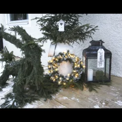 Star Trading Julekranser Ute|Juledekorasjoner<Julekrans med lys Edmonton 50 cm 30-lys -