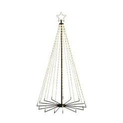Konstsmide Juledekorasjoner<Juletre 180 cm i metall med toppstjerne og lys IP44 - Utendørs