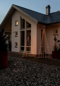 Konstsmide Juledekorasjoner<Juletre 180 cm i metall med toppstjerne og lys IP44 - Utendørs