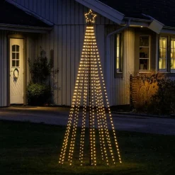 Konstsmide Juledekorasjoner<Juletre 240 cm i metall med toppstjerne og lys IP44 - Utendørs
