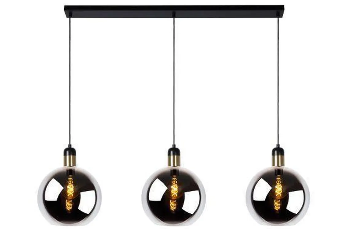 Lucide Kjøkkenbelysning Tak|Takpendler<Julius takpendel 3 lys skinne - farget glass