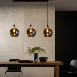 Lucide Kjøkkenbelysning Tak|Takpendler<Julius takpendel 3 lys skinne - farget glass