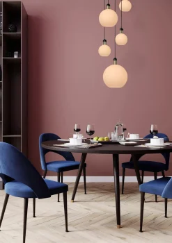 Lucide Kjøkkenbelysning Tak|Takpendler<Julius takpendel rondell 5 lys - Opalglass