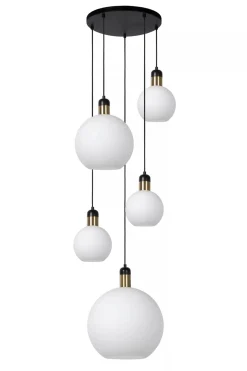 Lucide Kjøkkenbelysning Tak|Takpendler<Julius takpendel rondell 5 lys - Opalglass