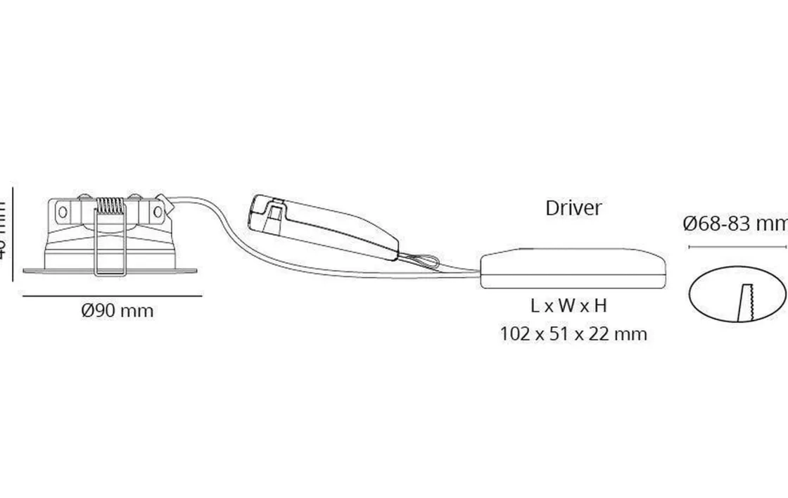 Sg Armaturen As Lightup-Pris<Junistar Eco IsoSafe 6W LED 2000-2800K dimtowarm enkelspot