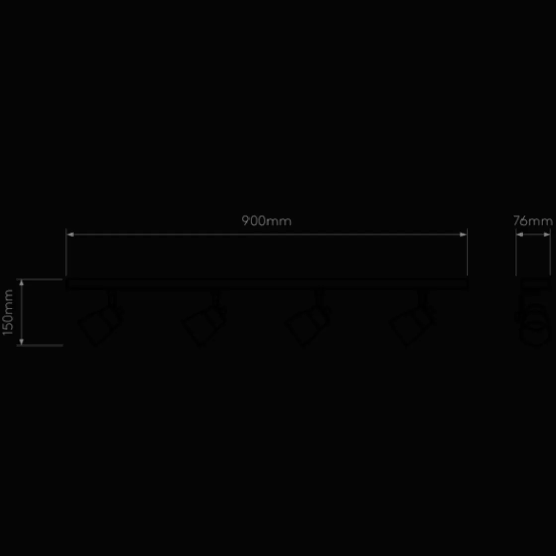Astro Lighting Kjøkkenbelysning Tak|Spotter & Skinner<Juno four bar spotskinne