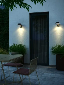 Nordlux Solcellebelysning|Utelamper - Klassiske Vegglamper<Justina vegglampe for utendørsbruk solcelle 5W med bevegelsessensor IP44